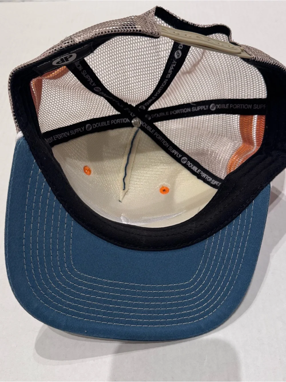 Double Portion Supply Bird Trucker Hat Hawaii Mesh Snapback Surf Flat Brim Blue